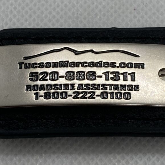Mercedes-Benz of Tucson Arizona Keychain Keyring Silver Metal Black‎ Leather - Picture 4 of 5